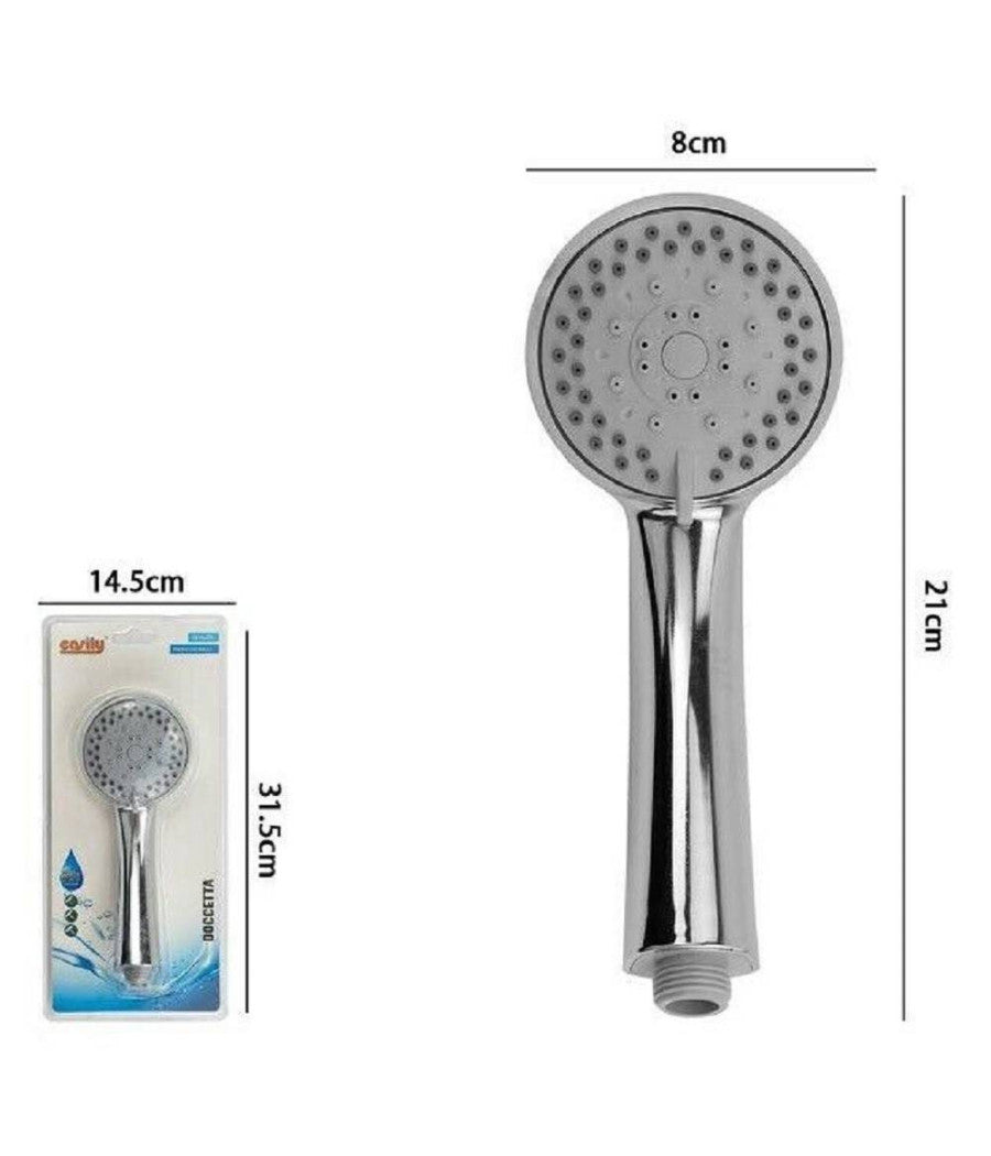 Doccetta Doccino Soffione Doccia Cornetta Moderno Bagno 69327 21 X 8 Cm Tondo         