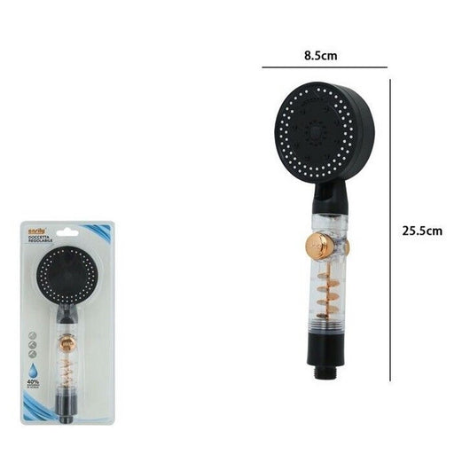 Trade Shop - Doccetta Multigetto Soffione Doccia Bagno Con Pulsante Stop Ventola A Spirale 87529         