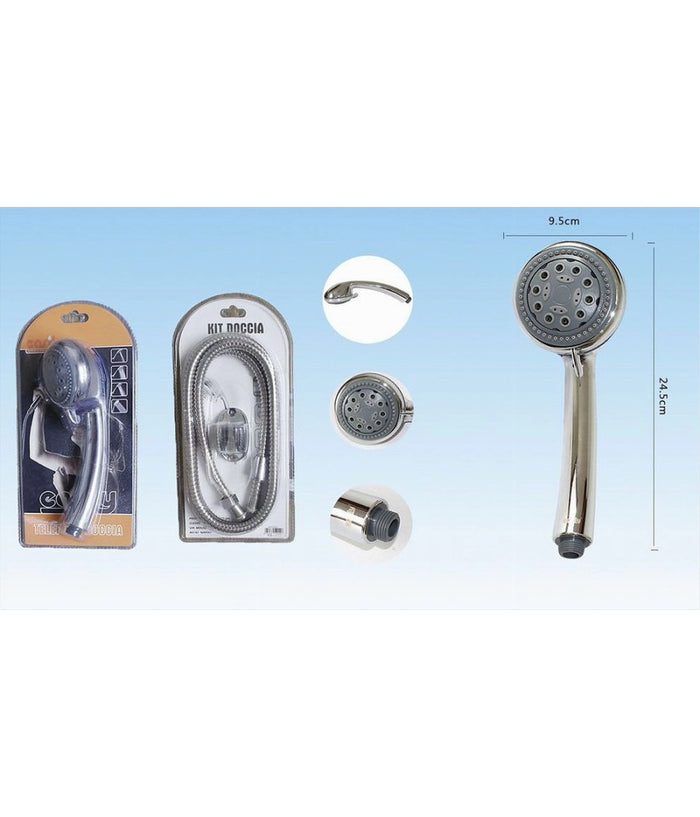 Doccetta Multigetto Soffione Doccia Bagno Telefono Tubo 1,8mt Supporto Muro 52044         