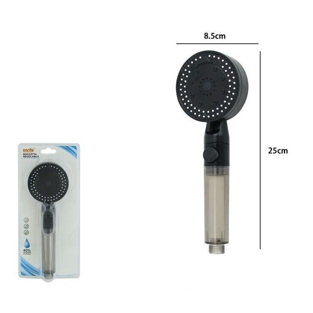 Trade Shop - Doccetta Multigetto Soffione Doccia Filtrato Bagno Con Pulsante Moderno Filtro 87527         