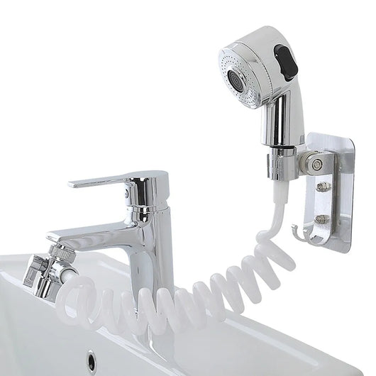 Doccetta per lavabo completa di supporto a muro e tubo flessibile