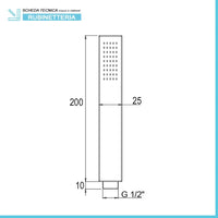 Doccetta quadrata in ottone cromato lucido monogetto anticalcare