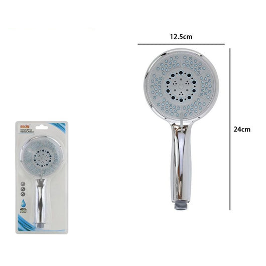 Trade Shop - Doccetta Regolabile Bagno 12.5x24cm Soffione Doccia Rotondo Moderno Multigetto 87545         