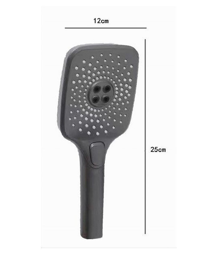 Doccetta Regolabile Con Pulsante Testa Grande Doccia Quadrata Bagno 12x25cm 87130         