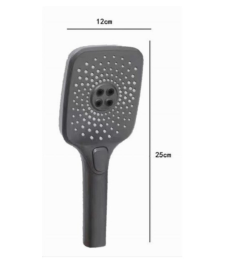 Doccetta Regolabile Con Pulsante Testa Grande Doccia Quadrata Bagno 12x25cm 87130         