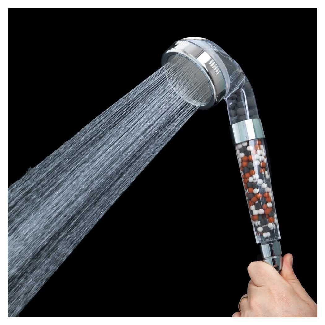 Trade Shop - Doccetta Soffione Doccia Bagno Con Filtro Sassi Purifica Acqua Trasparente 8x24cm 87540         