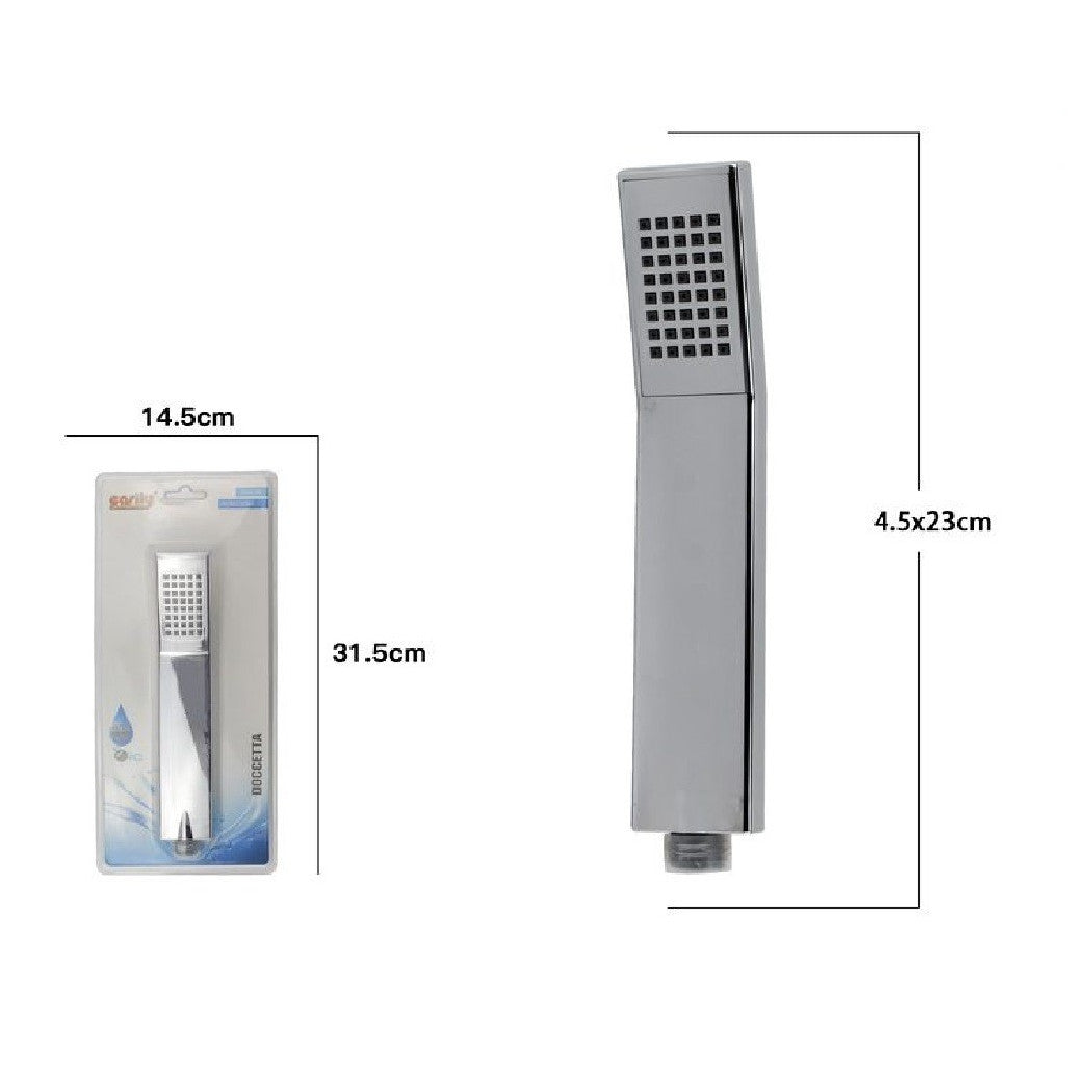 Trade Shop - Doccetta Soffione Doccia Bagno Cornetta Moderna Rettangolare 4.5 X 23 Cm 69087 -