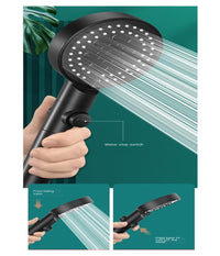 Doccetta Soffione Doccia Bagno Multigetto Cornetta Nero Moderno 8.5 X 25cm 87526         