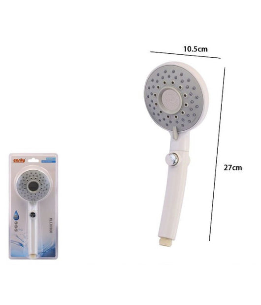 Doccetta Soffione Doccia Multigetto Con Pulsante Rotondo Moderno 10.5x27cm 79702         