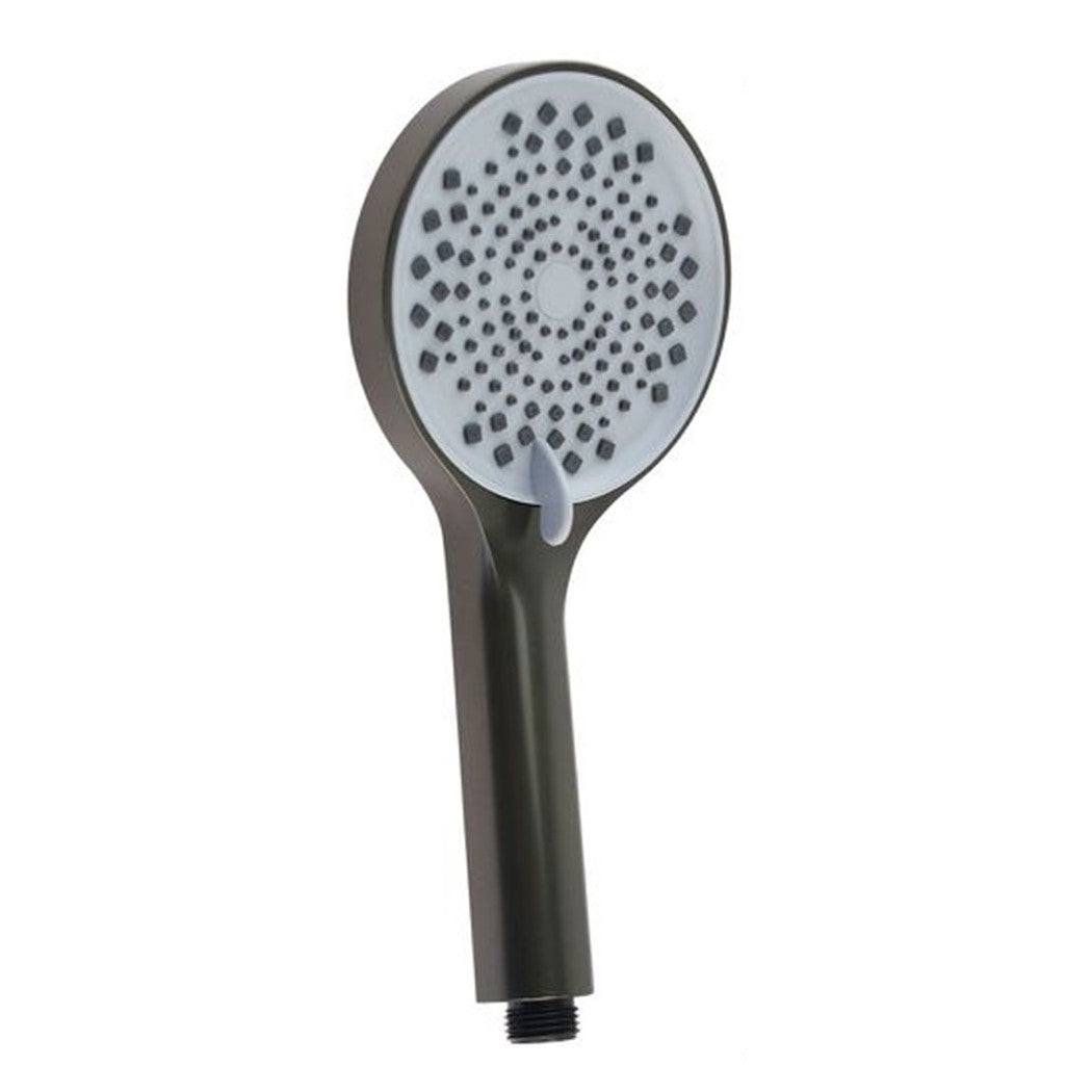 Trade Shop - Doccetta Soffione Doccia Regolabile Multigetto 25x12cm 87134 Tondo Bagno Nero Grigio         