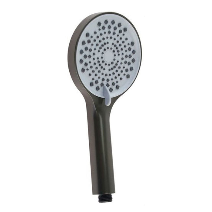 Trade Shop - Doccetta Soffione Doccia Regolabile Multigetto 25x12cm 87134 Tondo Bagno Nero Grigio         