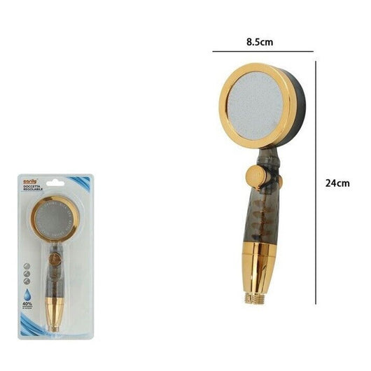 Trade Shop - Doccetta Soffione Multigetto Doccia Bagno Bombata Con Pulsante Ventola Spirale 87531         