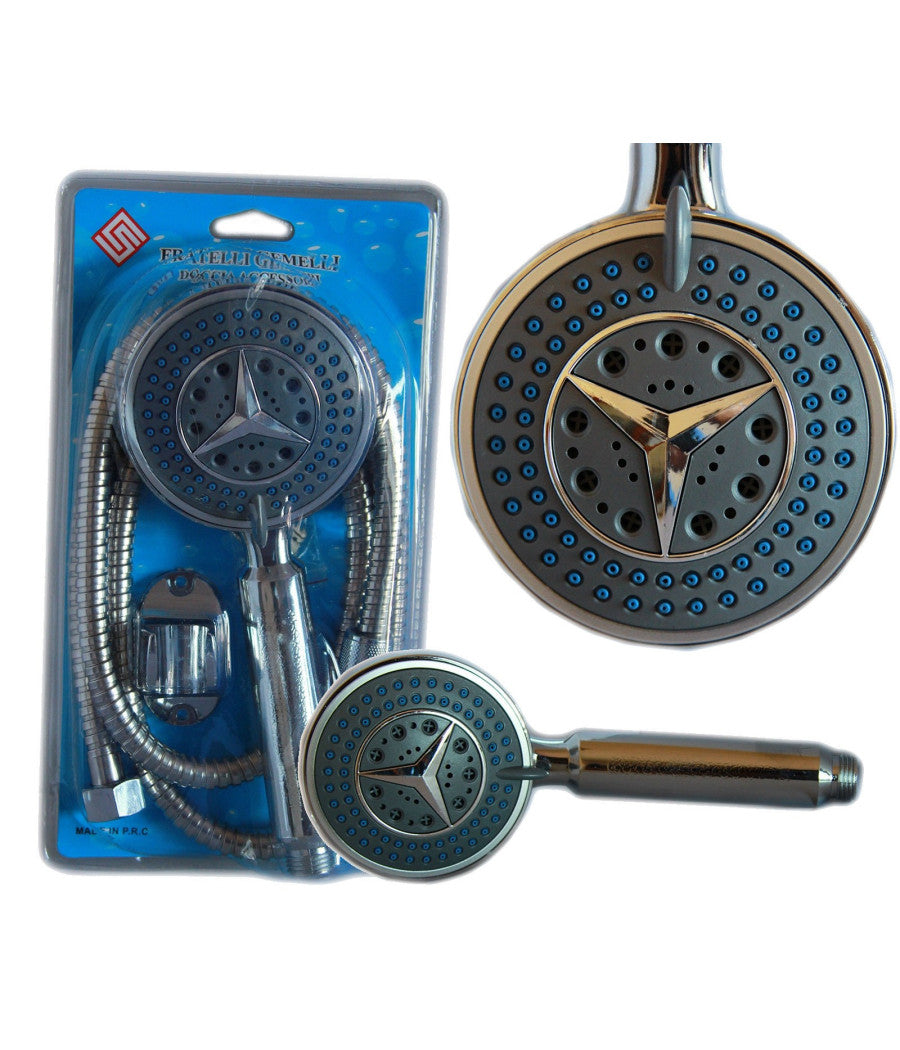 Doccia Doccetta Soffione Cromato 3 Getti Tubo Flessibile 1.5mt Supporto Muro         