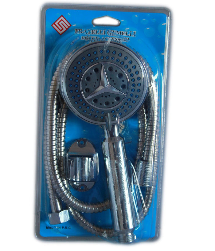 Doccia Doccetta Soffione Cromato 3 Getti Tubo Flessibile 1.5mt Supporto Muro         