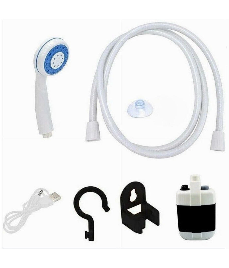 Doccia Portatile A Batterie Ricaricabile Per Camping Barca Con Pompa Elettrica         