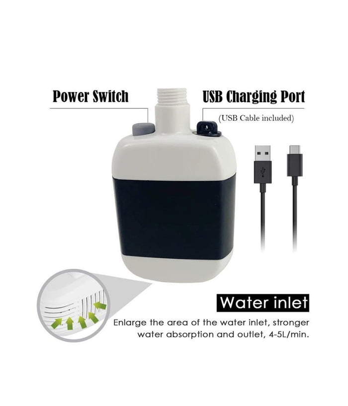 Doccia Portatile A Batterie Ricaricabile Per Camping Barca Con Pompa Elettrica         