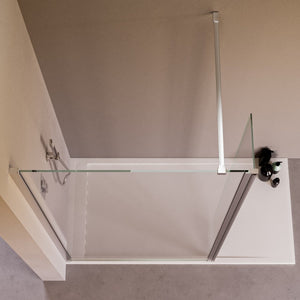 Walk in con aletta orientabile 8mm h195 osiride, misura 150