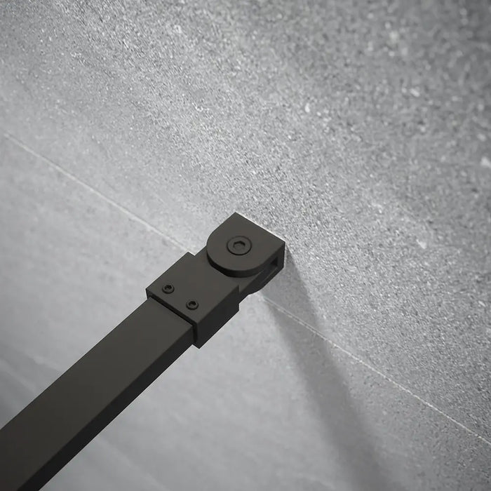 Doccia walk-in 100cm vetro temperato fumé 10mm fumé profili neri | Naxos