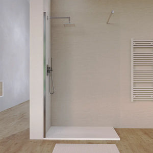 Doccia walk-in 120 cm vetro 8mm anticalcare trasparente h200 profili cromo | Keros