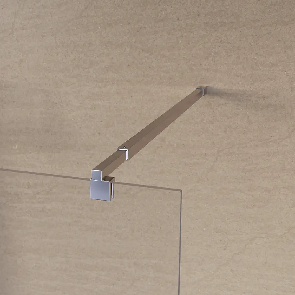 Doccia walk-in 130 cm vetro 8mm anticalcare trasparente h200 profili cromo | Keros