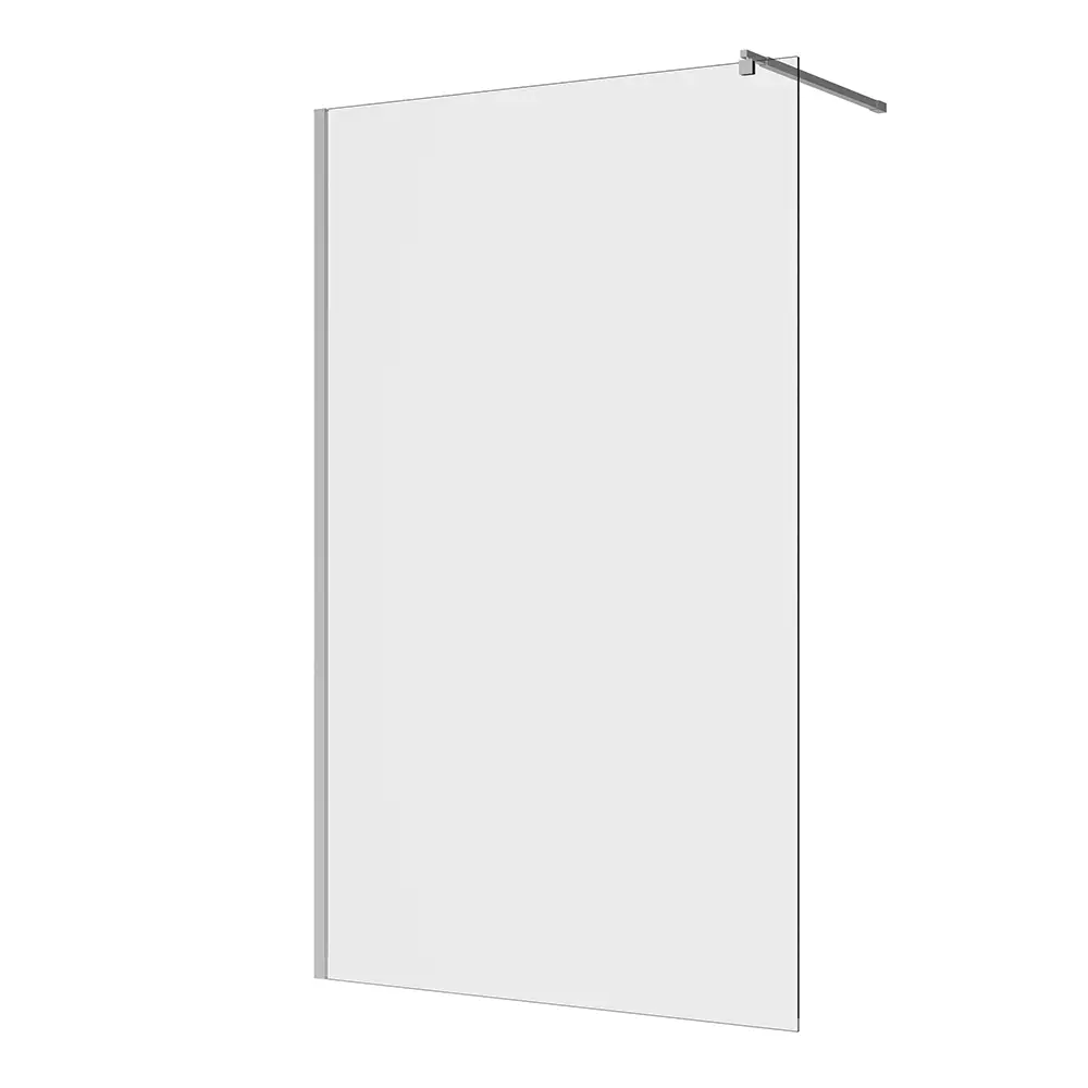 Doccia walk-in 130 cm vetro 8mm anticalcare trasparente h200 profili cromo | Keros