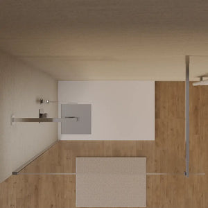 Doccia walk-in 70 cm vetro 8mm anticalcare trasparente h200 profili cromo | Keros