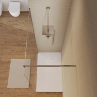 Doccia walk-in 150 cm vetro 8mm anticalcare trasparente h200 profili cromo | Keros