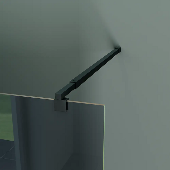 Doccia walk-in 140 cm vetro 8mm anticalcare fumÃ© h200 profili neri | Keros