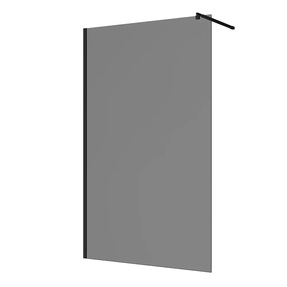 Doccia walk-in 140 cm vetro 8mm anticalcare fumÃ© h200 profili neri | Keros