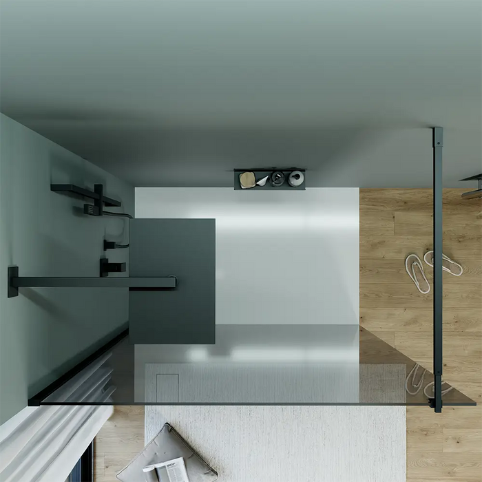 Doccia walk-in 110 cm vetro 8mm anticalcare fumÃ© h200 profili neri | Keros