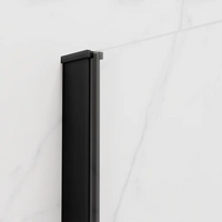 Doccia walk-in 80 cm vetro 8mm anticalcare trasparente h200 profili neri | Keros