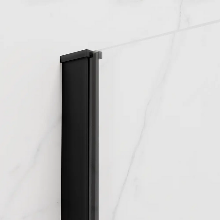 Doccia walk-in 60 cm vetro 8mm anticalcare trasparente h200 profili neri | Keros