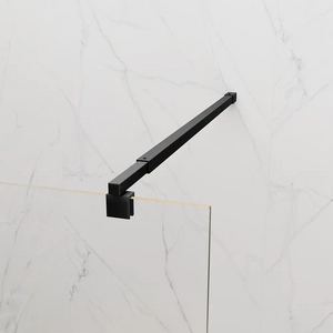 Doccia walk-in 150 cm vetro 8mm anticalcare trasparente h200 profili neri | Keros