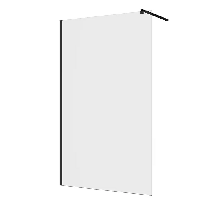Doccia walk-in 110 cm vetro 8mm anticalcare trasparente h200 profili neri | Keros