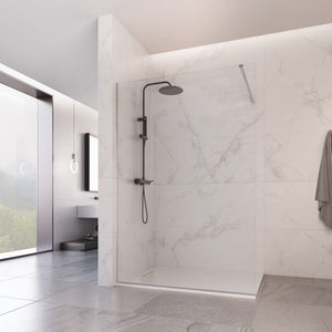 Doccia walk in reversibile senza profili trasparente 8mm h195cm anticalcare osiride, misura 100