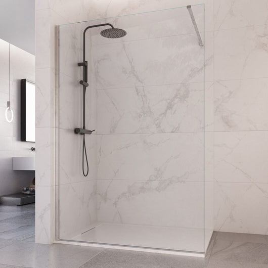 Doccia walk in reversibile senza profili trasparente 8mm h195cm anticalcare osiride, misura 75
