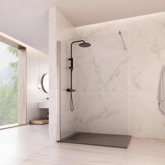 Doccia walk in reversibile senza profili trasparente 8mm h195cm anticalcare osiride, misura 100