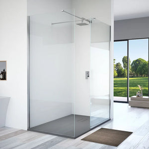 Doppia parete doccia walk-in 60x100cm con supporto a T vetro 8mm opaco anticalcare h200 | Lazaros