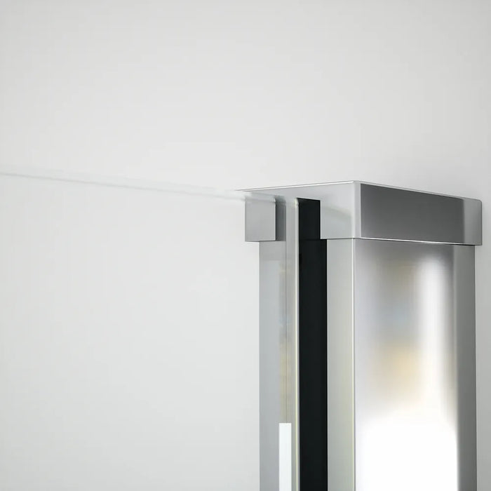 Doppia parete doccia walk-in 90x100cm con supporto a T vetro 8mm opaco anticalcare h200 | Lazaros