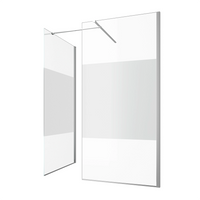 Doppia parete doccia walk-in 90x60cm con supporto a T vetro 8mm opaco anticalcare h200 | Lazaros