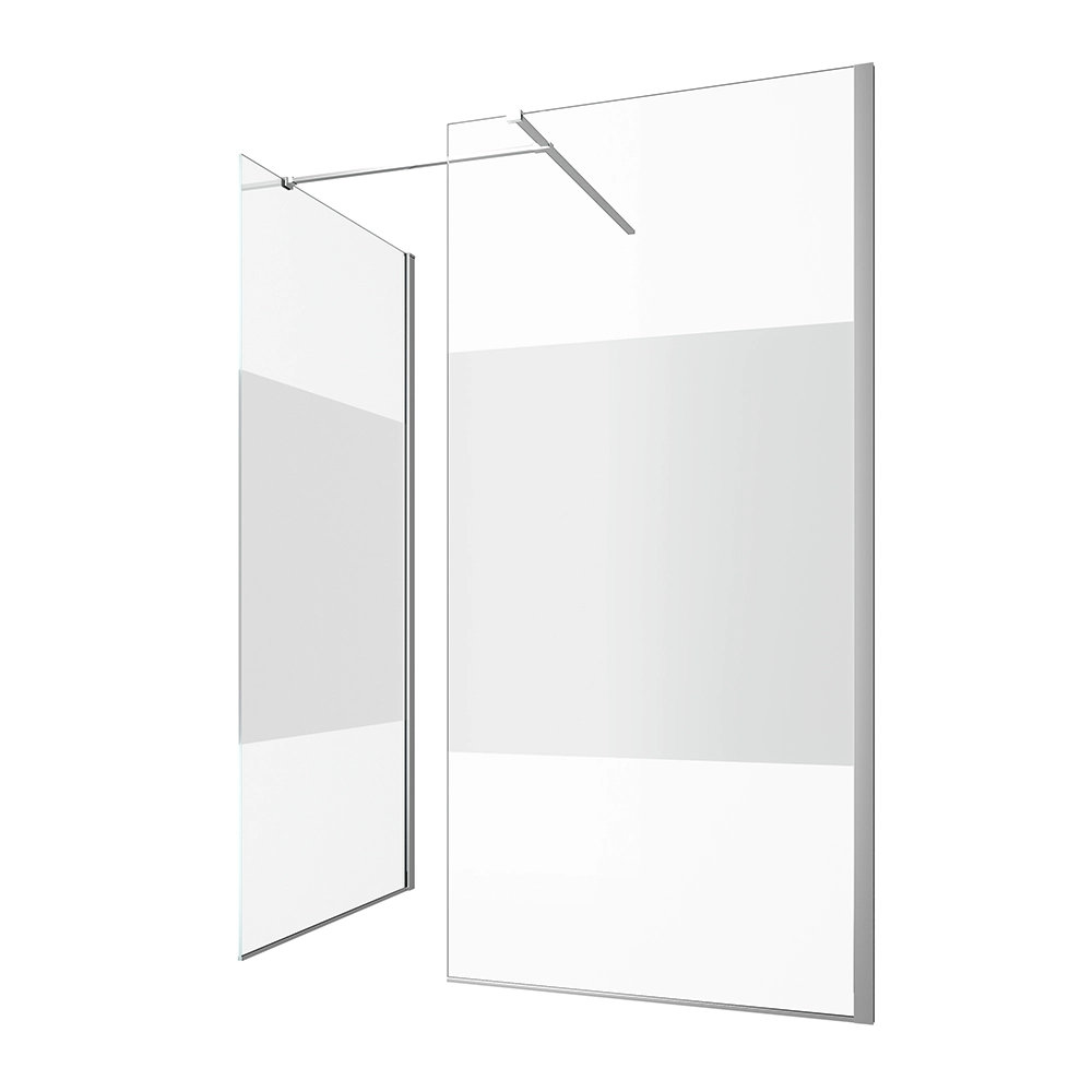 Doppia parete doccia walk-in 90x110cm con supporto a T vetro 8mm opaco anticalcare h200 | Lazaros