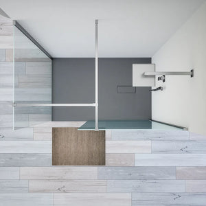 Doppia parete doccia walk-in 80x60cm con supporto a T vetro 8mm trasparente anticalcare h200 | Lazaros