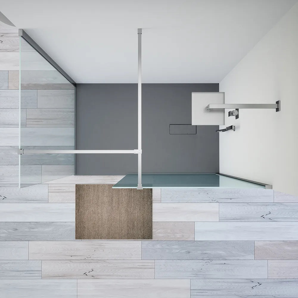 Doppia parete doccia walk-in 90x100cm con supporto a T vetro 8mm trasparente anticalcare h200 | Lazaros