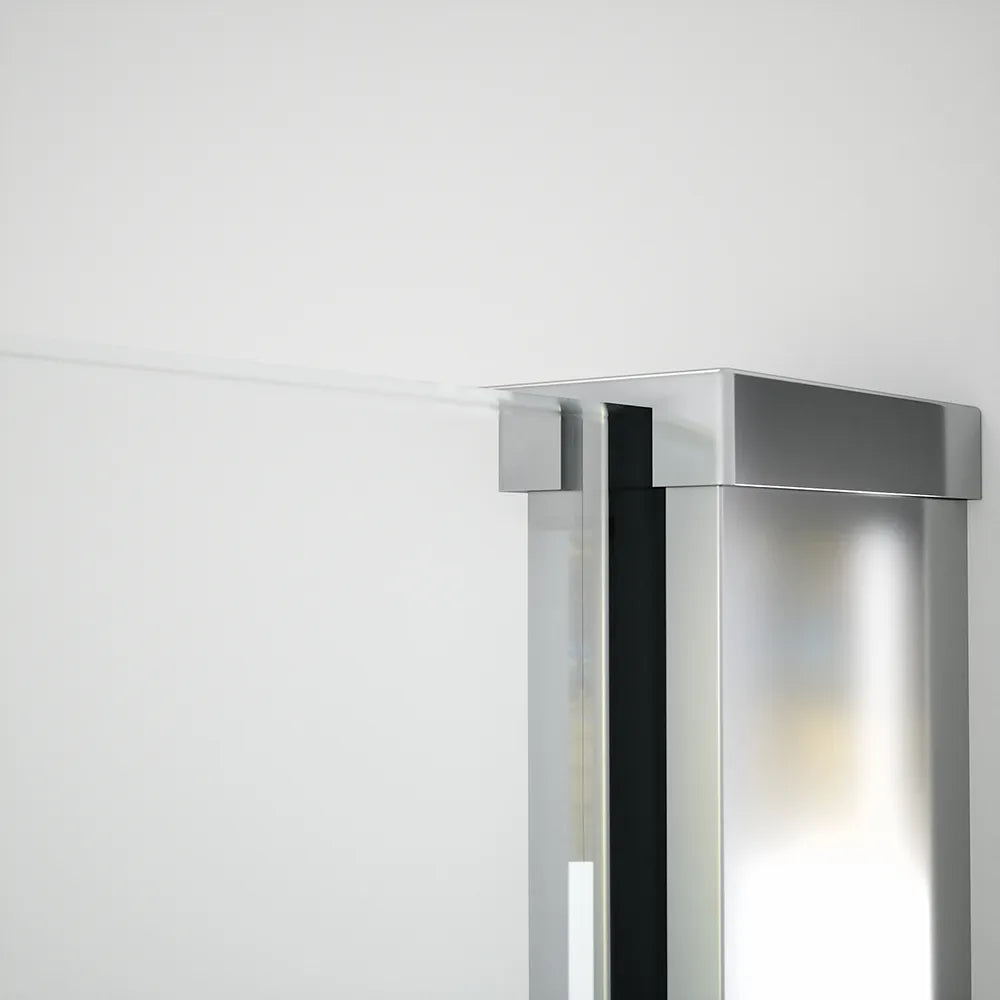 Doppia parete doccia walk-in 80x70cm con supporto a T vetro 8mm trasparente anticalcare h200 | Lazaros