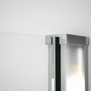 Doppia parete doccia walk-in 80x100cm con supporto a T vetro 8mm trasparente anticalcare h200 | Lazaros