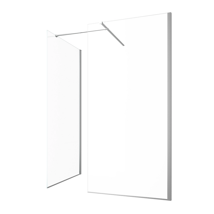 Doppia parete doccia walk-in 80x90cm con supporto a T vetro 8mm trasparente anticalcare h200 | Lazaros