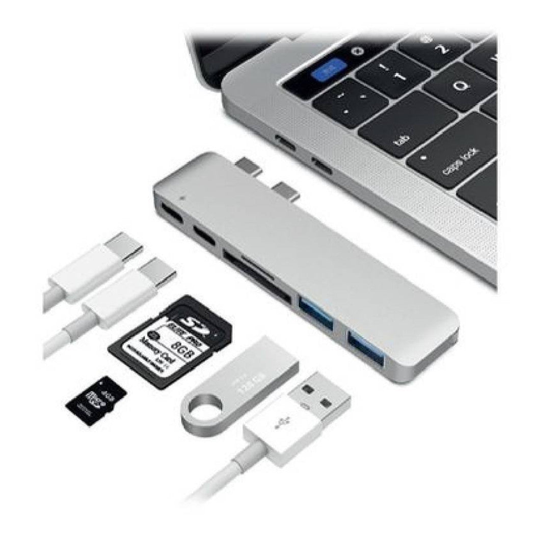 Docking Station Thunderbolt Hd Per Macbook 2xtype-c 7in1 Usb 3.0 Hub 4k Dthd-01         