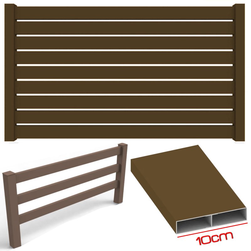 Listone doga AluMIA 100 Alluminio colore Rovere 10x180cm spessore 20mm profili per recinzioni frangivento staccionate