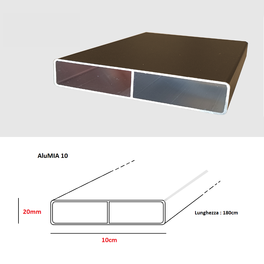 Listone doga AluMIA 100 Alluminio colore Rovere 10x180cm spessore 20mm profili per recinzioni frangivento staccionate