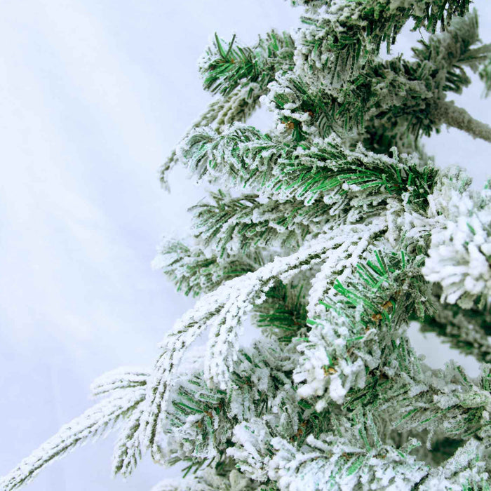 Donder - Albero di Natale innevato effetto realistico in PE e PVC ø140x270H, 1800 rami